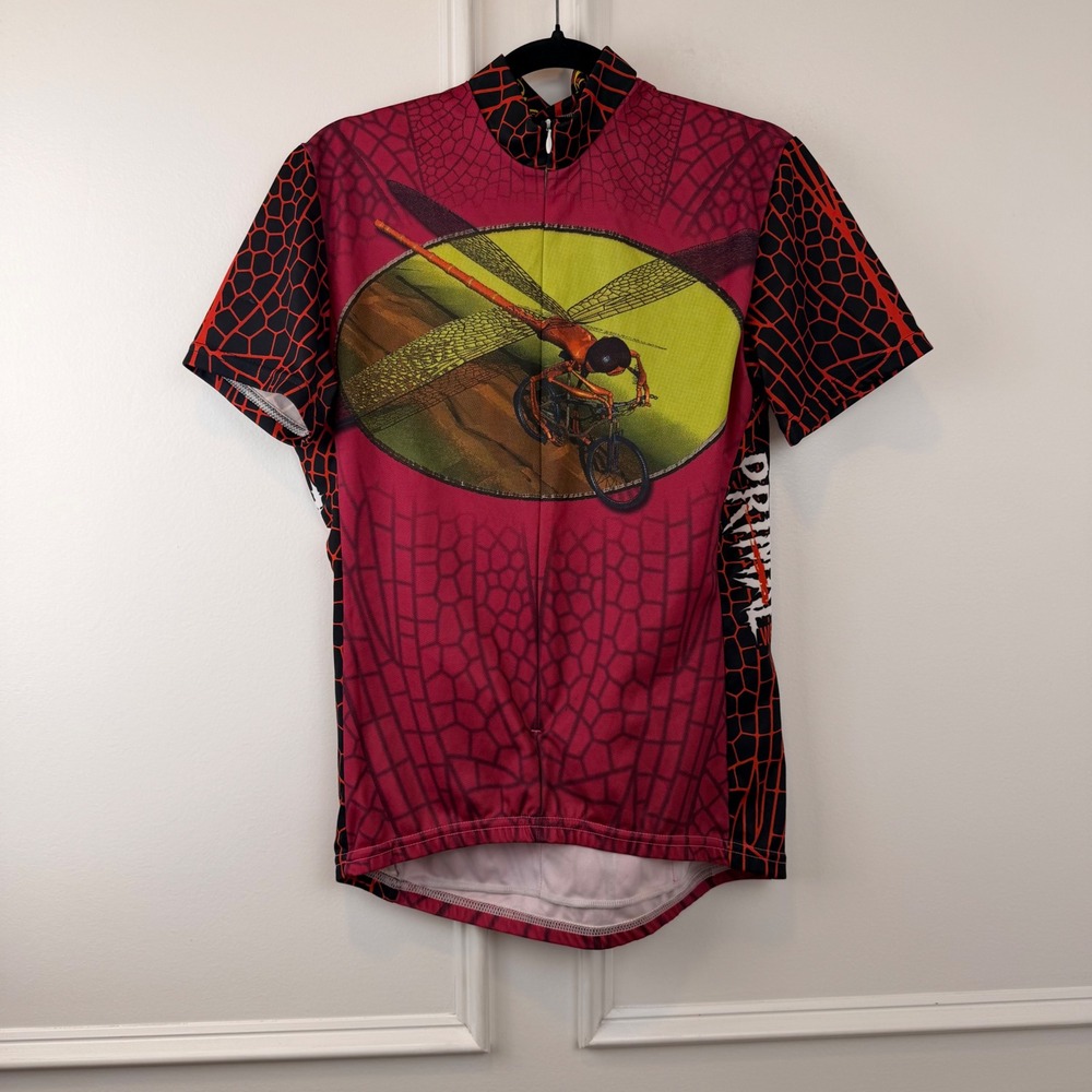Primal Wear Womens Dragonfly Cycling Jersey Red Black Coolmax Size Medium USA